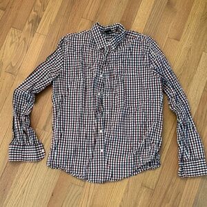 J. Crew Men's Plaid Shirt - Navy, Red, White